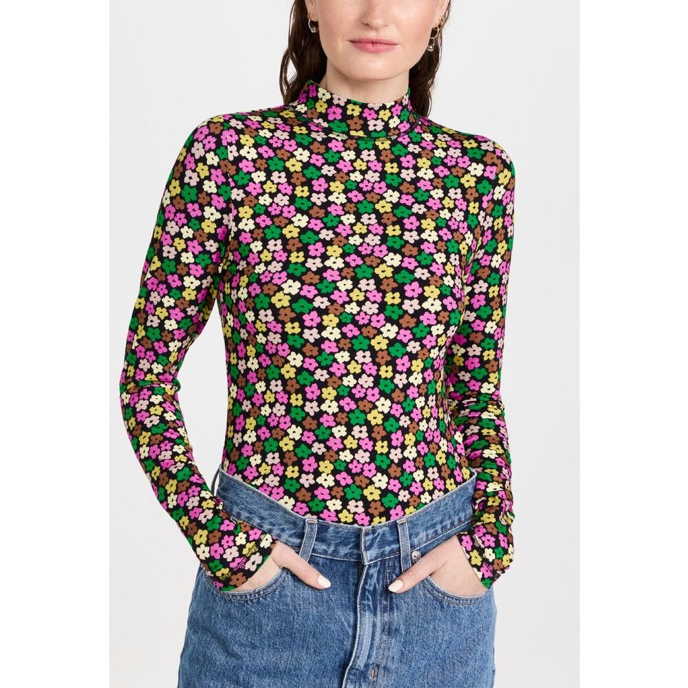 New Kitri Paige Blurred Floral Jersey Top Women's Size M